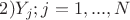 $  2) Y_j;  j = 1,..., N  $