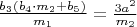 $\frac{b_3(b_4\cdot m_2+ b_5)}{m_1}=\frac{3a^2}{m_2}$