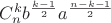 $C^k_nb^{\frac {k-1}2}a^{\frac {n-k-1}2}$