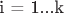 i = 1...k