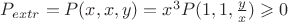 $P_{extr}=P(x,x,y)=x^3P(1,1,\frac{y}{x})\geqslant 0$