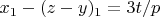 $x_1-(z-y)_1=3t/p$