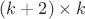 $(k+2)\times k$