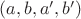 $(a,b,a',b')$ $(a,b,a',b')$