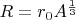 $R=r_0A^{\frac 13}$
