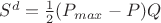 $S^d=\frac{1}{2}(P_{max}-P)Q$