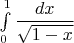 $\int\limits_0^1 \dfrac{dx}{\sqrt{1-x}}$