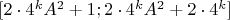 $[2\cdot 4^kA^2+1;2\cdot 4^kA^2+2\cdot 4^k]$
