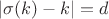 $|\sigma(k)-k|=d$