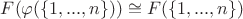 $F( \varphi( \{1, ..., n \} ) ) \cong F(\{1, ..., n \})$