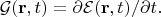 $\mathcal{G}(\mathbf{r},t)=\partial\mathcal{E}(\mathbf{r},t)/\partial t.$