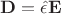 $\mathbf{D}=\hat{\epsilon}\mathbf{E}$