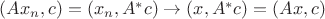 $(Ax_n,c)=(x_n,A^*c)\to(x,A^*c)=(Ax,c)$