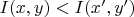$I(x,y) < I(x',y')$