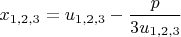 $x_{1,2,3}=u_{1,2,3}-\dfrac{p}{3u_{1,2,3}}$