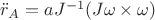 $\ddot r_A=aJ^{-1}(J\omega\times\omega)$