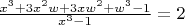 $\frac{x^3+3x^2w+3xw^2+w^3-1}{x^3-1}=2$