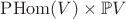 $\operatorname{PHom}(V) \times \mathbb{P}V$