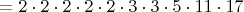 $=2\cdot2\cdot2\cdot2\cdot2\cdot3\cdot3\cdot5\cdot11\cdot17$
