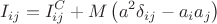 \[
I_{ij}  = I_{ij}^C  + M\left( {a^2 \delta _{ij}  - a_i a_j } \right)
\]