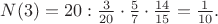 $N(3)=20:  \frac 3{20}\cdot\frac57\cdot\frac{14}{15}=\frac1{10}.$