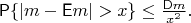$\mathsf P \{ | m - \mathsf E m| > x \} \le \frac {\mathsf D m} {x^2}.$