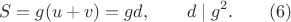 $$S=g(u+v)=gd,\qquad d\mid g^2. \qquad (6)$$