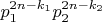 $p_1^{2n-k_1}p_2^{2n-k_2}$