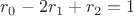 $r_0-2r_1+r_2=1$