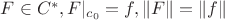 $F\in C^{*}  ,F|_{c_{0}}=f, \left \| F \right \| =\left \| f \right \| $