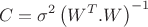$$C=\sigma^2 \left( W^T.W \right)^{-1}$$