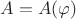 $A=A(\varphi)$