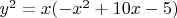 $y^2=x (-x^2+10 x-5)$