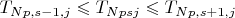 $T_{Np,s-1,j} \leqslant T_{Npsj} \leqslant T_{Np,s+1,j}$