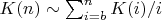 $K(n) \sim \sum_{i=b}^n {K(i)/i}$