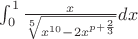$\int_{0}^{1} \frac{x}{\sqrt[5]{x^{10} - 2x^{p+\frac{2}{3}}}} dx$