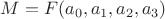 $M=F(a_0,a_1,a_2,a_3)$
