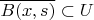$\overline{B(x,s)}\subset U$