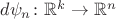 $d\psi_{n} \colon \mathbb{R}^{k} \to \mathbb{R}^{n}$