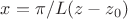 $x = \pi/L (z - z_0)$