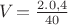$V_{мальчик}= \frac{2.0,4}{40}$