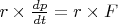 $r\times\frac{dp}{dt}=r\times F$