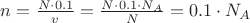 $n = \frac {N\cdot 0.1}{v} = \frac {N\cdot 0.1\cdot N_A}{N} = 0.1\cdot N_A $