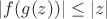 $|f(g(z))|\le |z|$