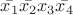 $\bar{x_1}\bar{x_2}x_3\bar{x_4}$ $\bar{x_1}\bar{x_2}x_3\bar{x_4}$