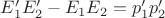 $E'_1E'_2 - E_1E_2 = p'_1p'_2$