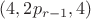 $(4,2p_{r-1},4)$