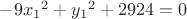 $-9{x_1}^2+{y_1}^2+2924=0$