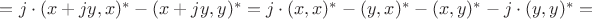 $=j\cdot(x+jy,x)^*-(x+jy,y)^*=j\cdot(x,x)^*-(y,x)^*-(x,y)^*-j\cdot(y,y)^*=$