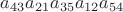 $a_{43}a_{21}a_{35}a_{12}a_{54}$